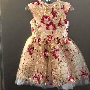 Halabaloo Pink Sequin Floral Dress
